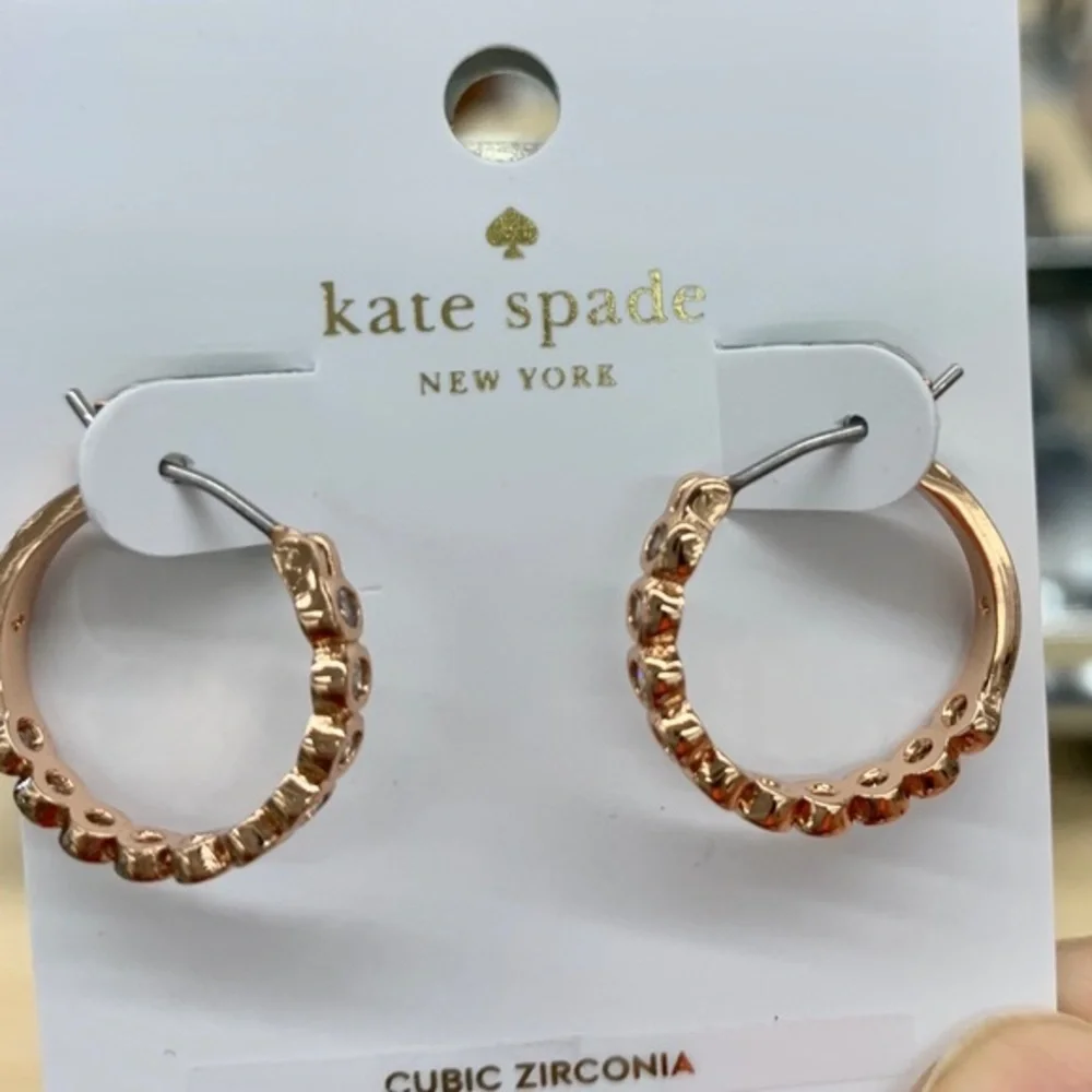 Kate Spade ♠️ New York bezel huggie hoop earrings